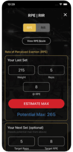 PWRBLD App RPE/RIR Calculator